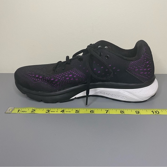 Under Armour UA Charged Rebel Running Sneakers Women’s Size 8.5 Black/Purple - Picture 7 of 12